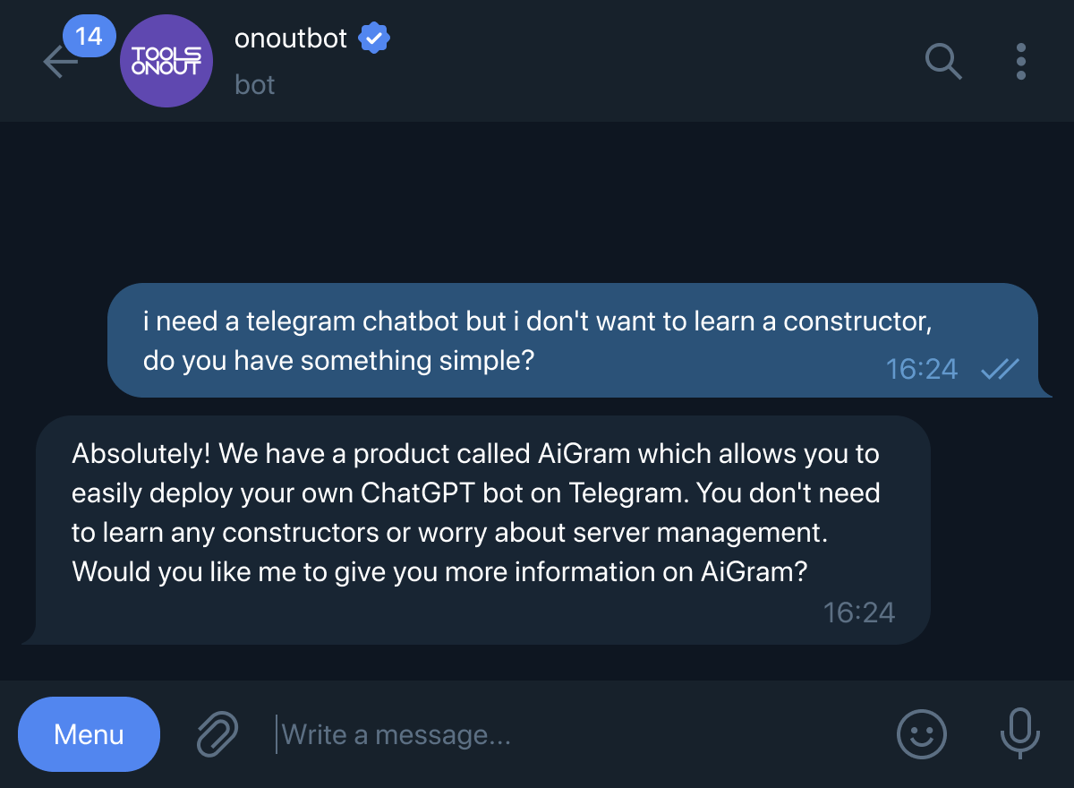 The AiGram Telegram Chatbots Deployment Process