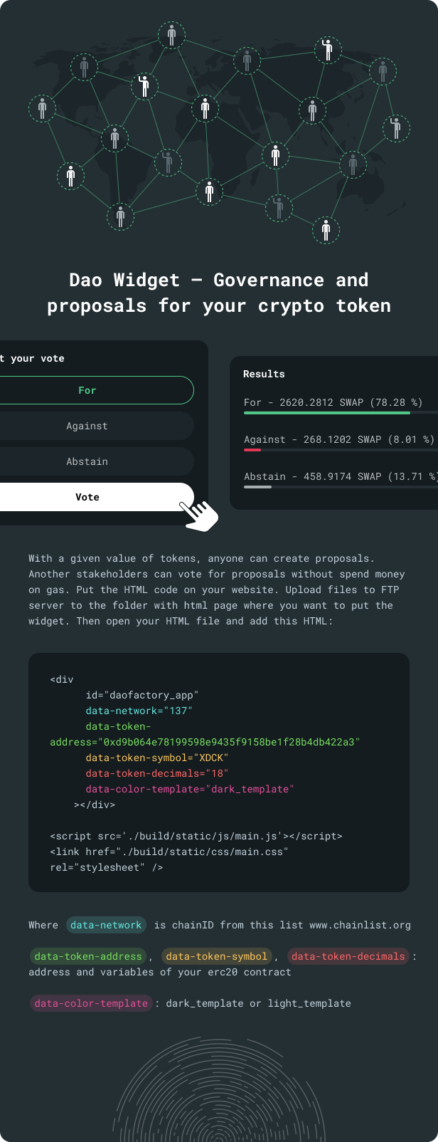 Dao widget -  Governance and proposals for your crypto token - 1