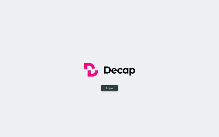 Decap CMS login screen — pink Decap logo with a single dark Login button