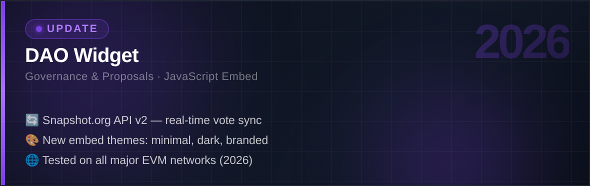 DAO Widget Update 2026