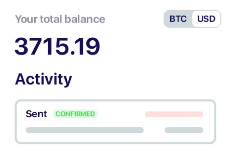 Wallet balance demo screen